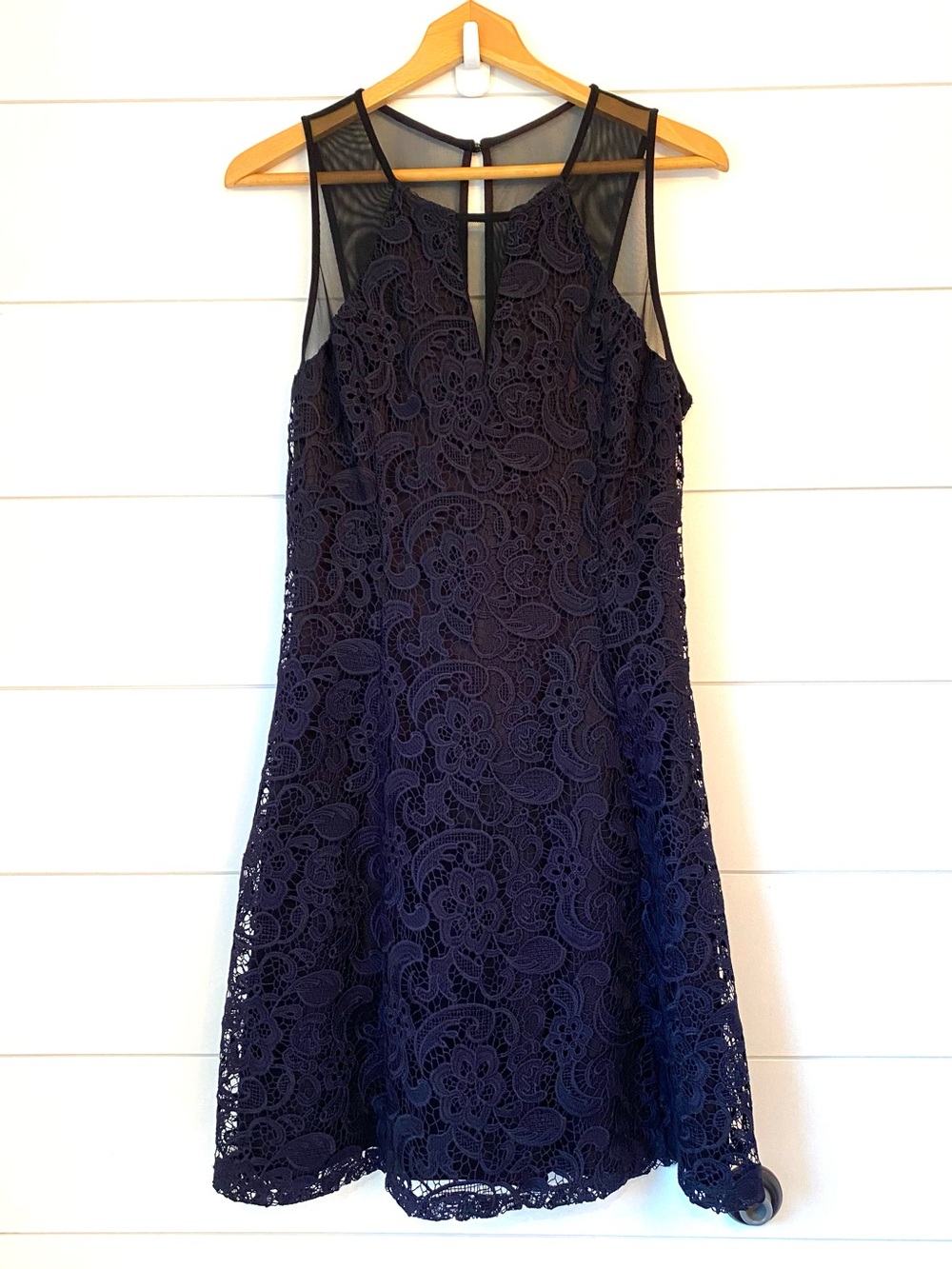 GUESS Women’s Navy Lace A-Line Dress (size 12)